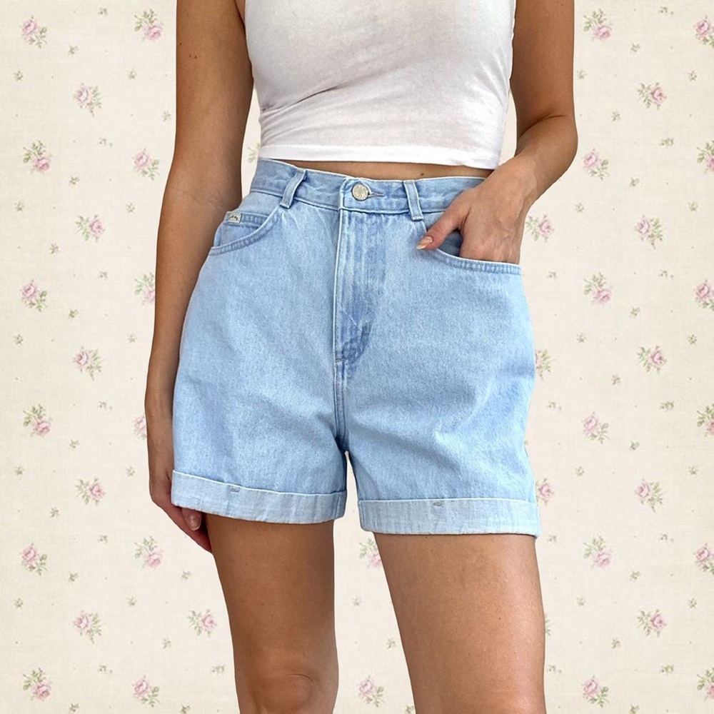 Vintage Riders by Lee Lightwash “Mom” Style High Waisted Denim Shorts